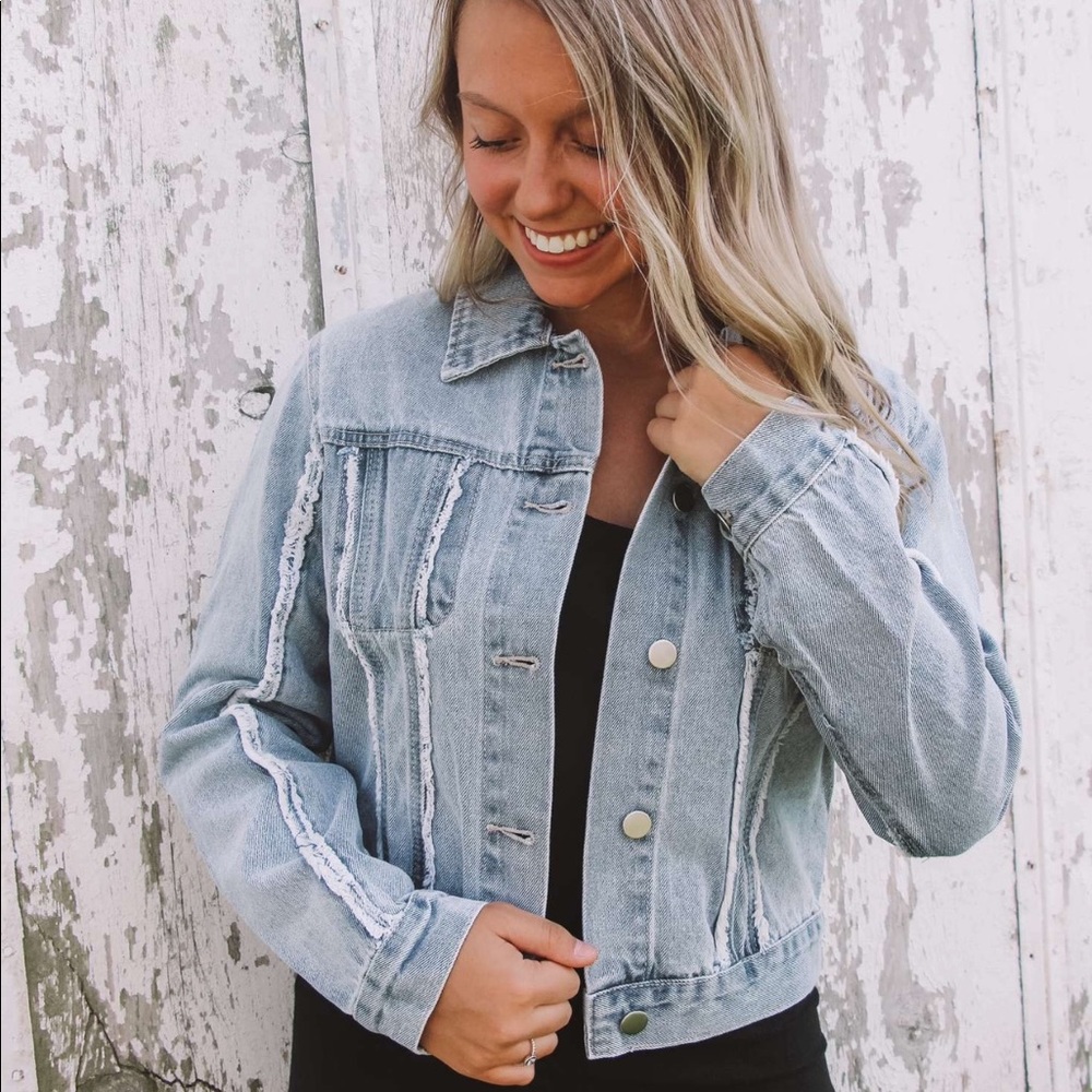 frayed denim jacket